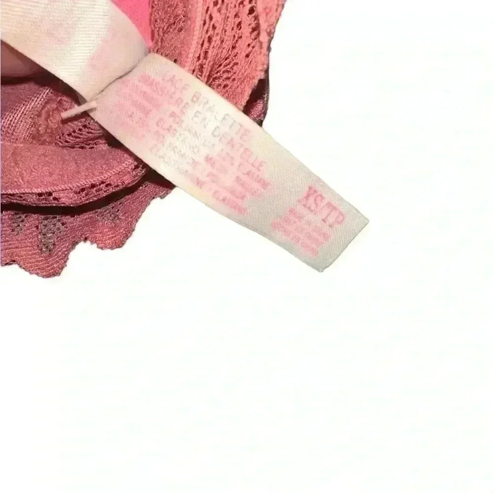 Bundle of 2 Victoria secret/pink size XS bralettes. VGUC.‎ Burgundy & rose - Picture 12 of 13